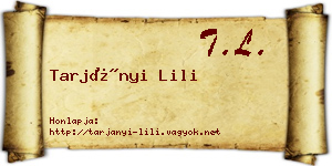 Tarjányi Lili névjegykártya