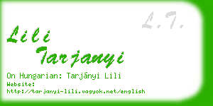 lili tarjanyi business card